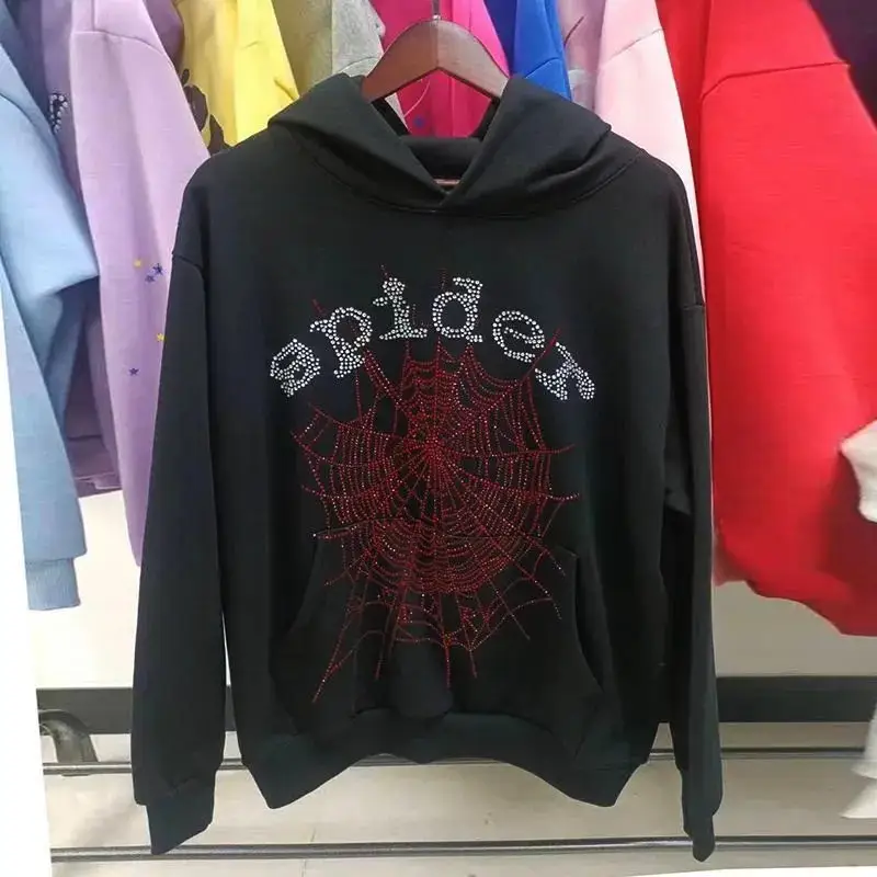 Sp5der Blue Hoodie — Black hot drill colorway — USFans Spreadsheet photo