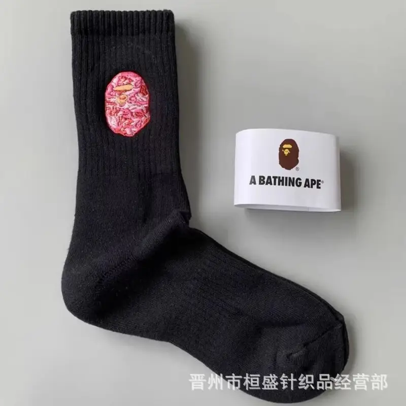 Bape Socks — high tube powder embroidery black colorway — USFans Spreadsheet photo