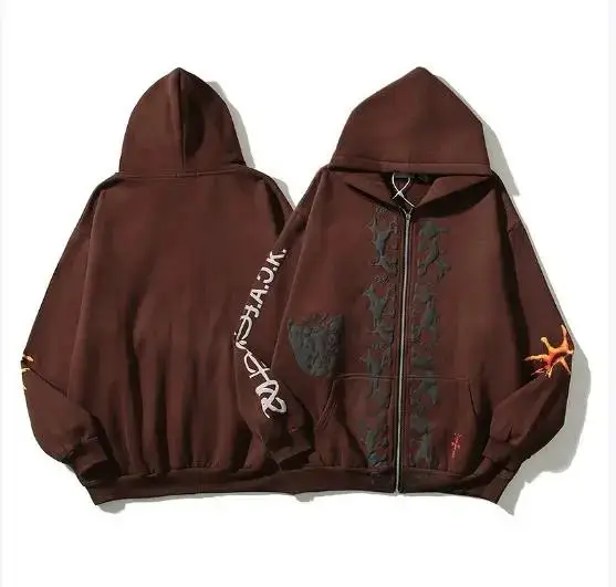 Travis Scott Zip Hoodie — W60 Vintage Cafe colorway — USFans Spreadsheet photo