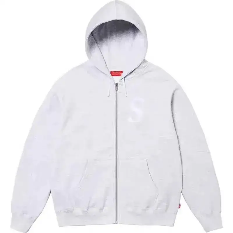 Supreme Zip Hoodie — S-label gray top colorway — USFans Spreadsheet photo