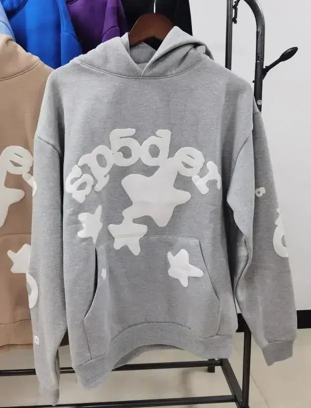 Sp5der Blue Hoodie — Grey Star colorway — USFans Spreadsheet photo
