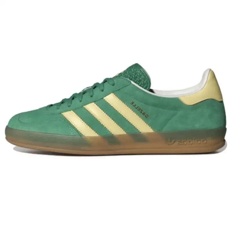 Adidas Originals Gazelle Indoor — Suede green light yellow raw rubber bott colorway — Kakobuy Spreadsheet photo
