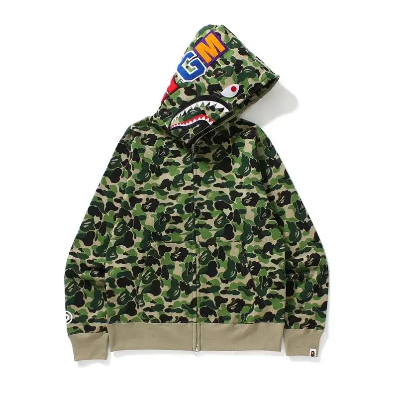 Bape Shark Hoodie (More CW) — 808 green camouflage colorway — USFans Spreadsheet photo