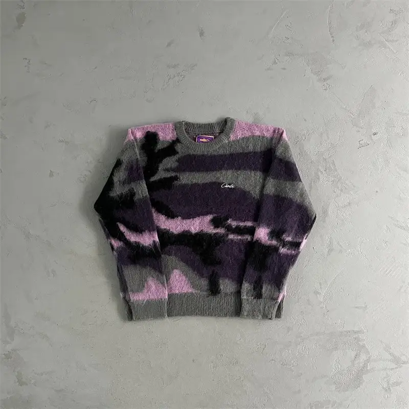 Corteiz Knit Sweater — Pink Camouflage Sweater colorway — USFans Spreadsheet photo