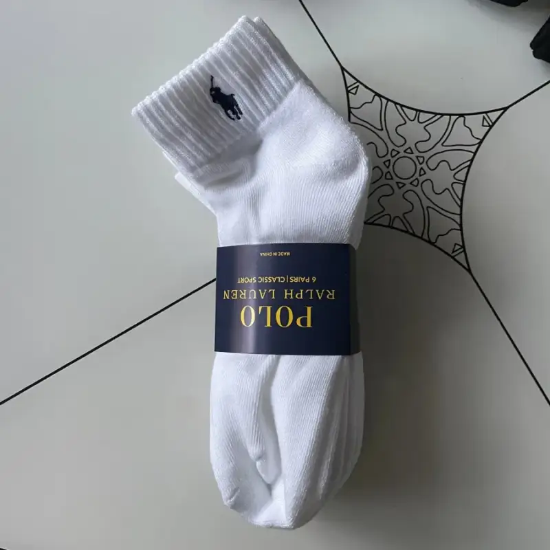 Ralph Lauren Socks Black — White tube colorway — USFans Spreadsheet photo