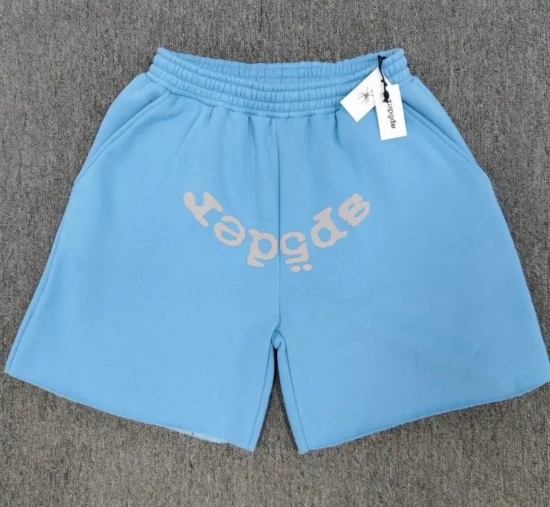 Sp5der Shorts — blue and gray letters colorway — USFans Spreadsheet photo
