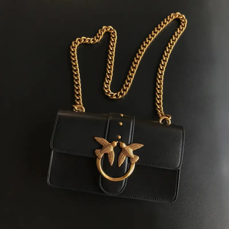 Pinko Bag — 21 Tea Gold Classic Black Small Size colorway — USFans Spreadsheet photo