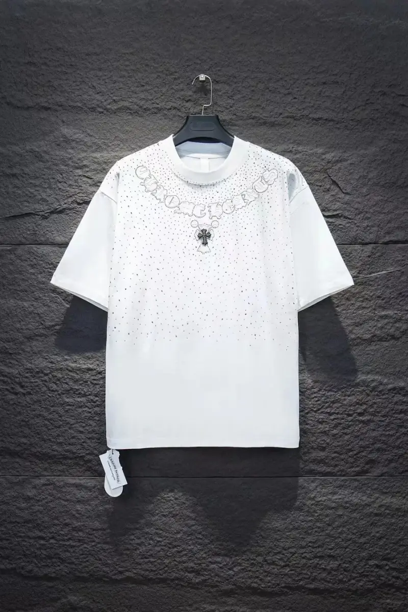 Chrome Hearts Shiny Tee With Rhinestones — White colorway — USFans Spreadsheet photo