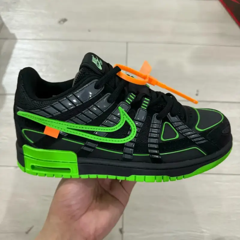 Rubber Dunk x Off-White Black Shoes — Black Green America colorway — USFans Spreadsheet photo