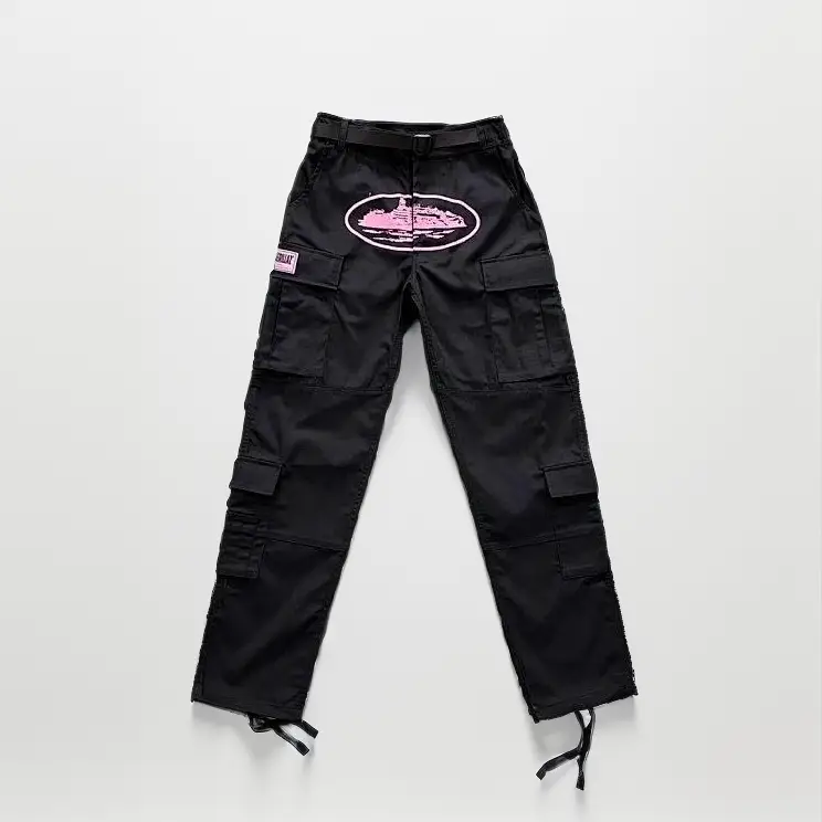 Corteiz Classic Cargo 5 Stars Black White Logo Pants — pollen patch colorway — USFans Spreadsheet photo