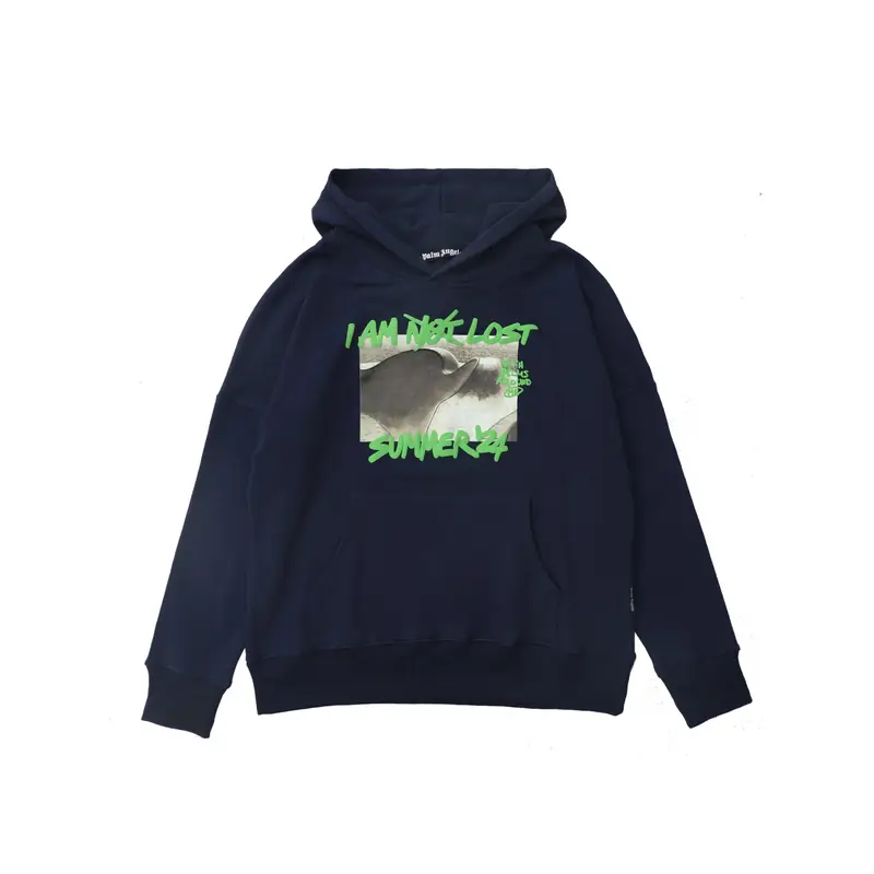 Palm Angels Hoodie — Foam letter sapphire blue correct versio colorway — USFans Spreadsheet photo