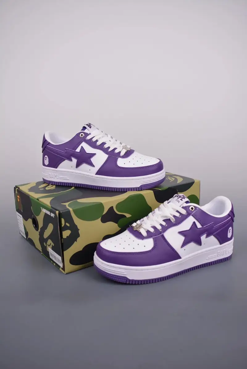 Bapesta Sneakers — Skin white purple colorway — Kakobuy Spreadsheet photo