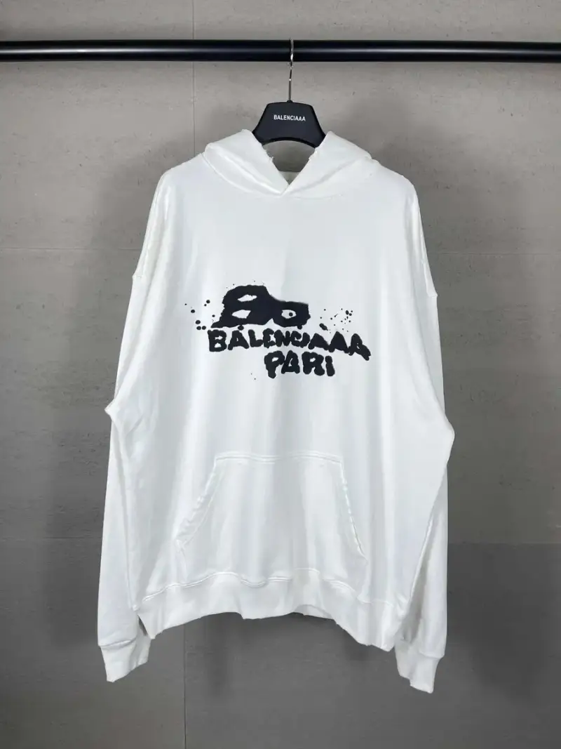 Balenciaga Paris Graffiti Hoodie — white colorway — USFans Spreadsheet photo