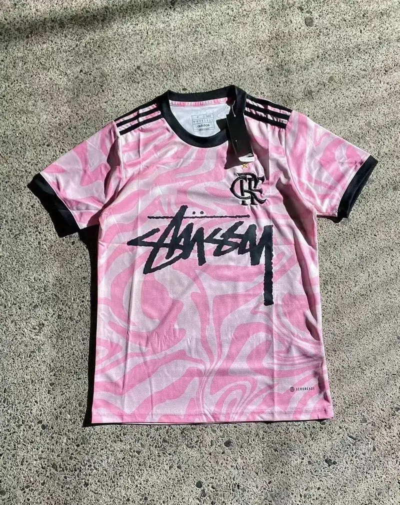 Stussy Jerseys — Flamenco Pink with Black Letters colorway — USFans Spreadsheet photo