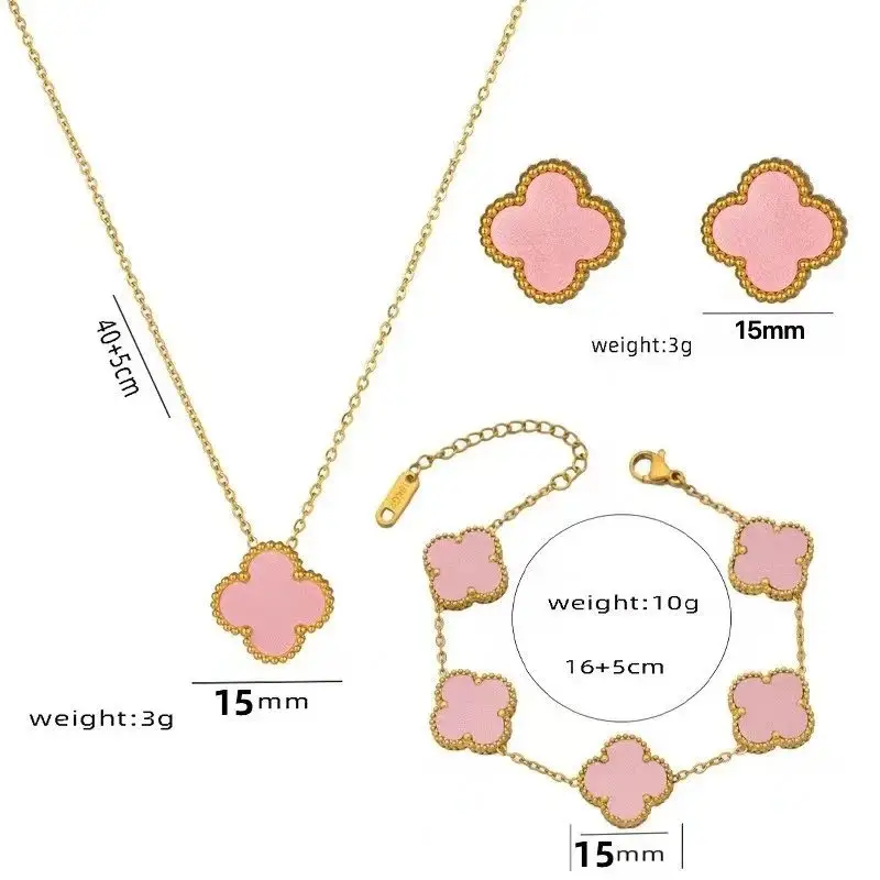 Vancleef Necklace — 913-1 three-piece set of 1.5CM powder sh colorway — USFans Spreadsheet photo