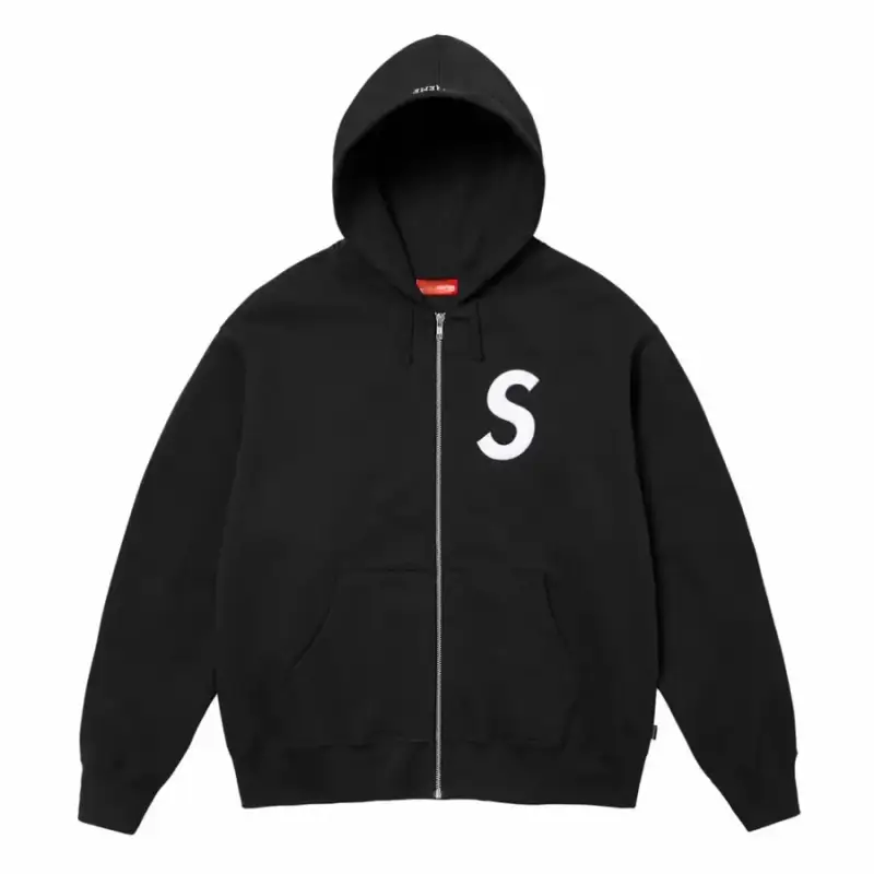 Supreme Zip Hoodie — S-label black top colorway — USFans Spreadsheet photo