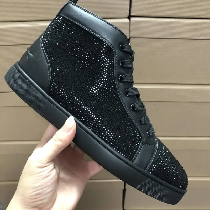 Christian Louboutin High Shoes — Black skin black diamond colorway — Kakobuy Spreadsheet photo