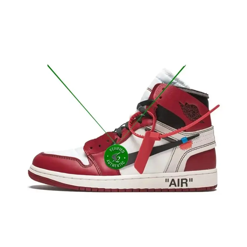Off-White AJ1 University Blue — Joint Red colorway — USFans Spreadsheet photo