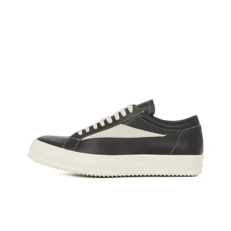 Rick Owens Vans Sneakers Denim — Black leather surface colorway — USFans Spreadsheet photo