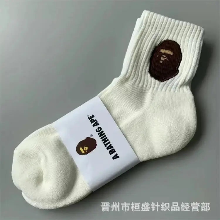 Bape Socks — Medium barrel main white colorway — USFans Spreadsheet photo