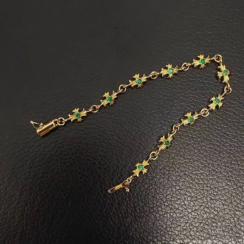 Chrome Hearts Bracelet with Crosses — 6 Gold Green Diamond Bracelet colorway — USFans Spreadsheet photo