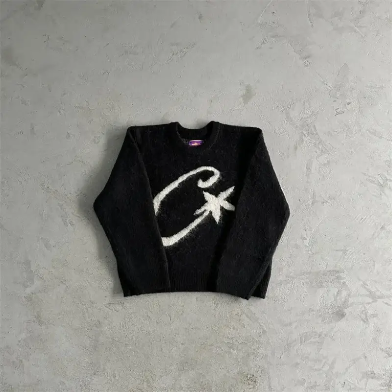 Corteiz Knit Sweater — Big C Black Sweater colorway — USFans Spreadsheet photo