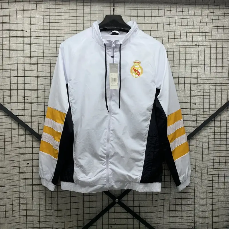 Vintage Jersey Hoodie Zip — New white Real Madrid single-sided trenc colorway — Kakobuy Spreadsheet photo