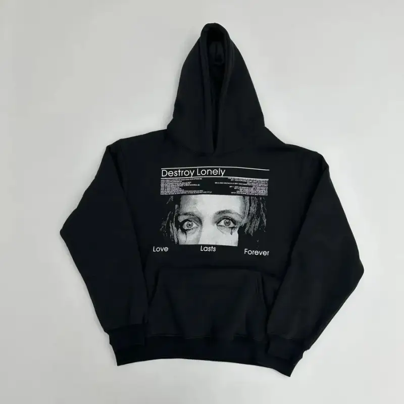 Destroy Lonely NFS Hoodie — DL Eyes  Black Sweat colorway — USFans Spreadsheet photo