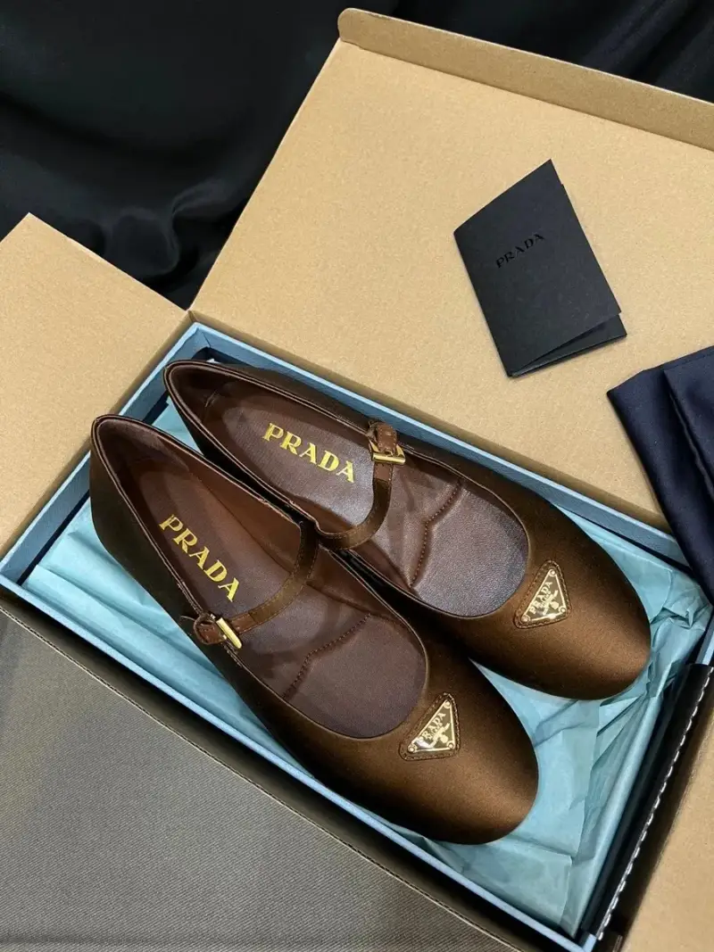 Prada Leather Ballerina Shoes — Champagne gold colorway — USFans Spreadsheet photo