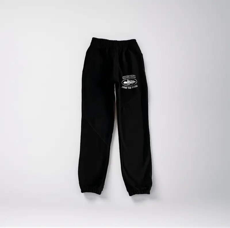 Corteiz Alcatraz Basic Triple Black Pants — V2 Advanced Splicing colorway — USFans Spreadsheet photo