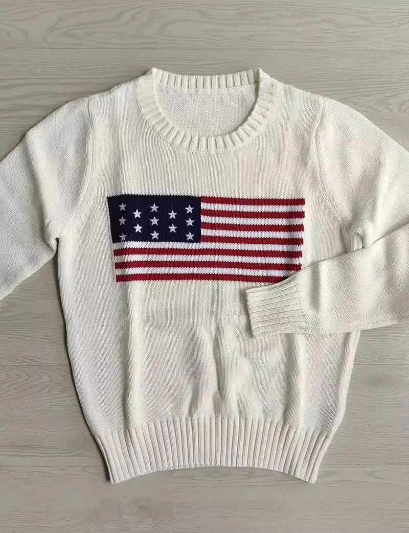 Polo USA Flag Sweater (Navy) — white colorway — Kakobuy Spreadsheet photo