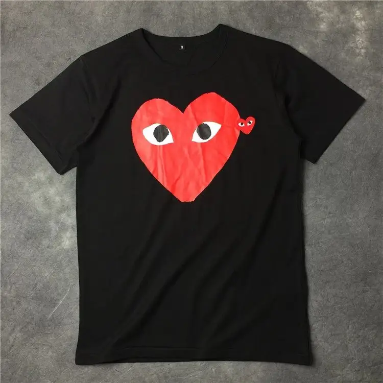 CDG T-Shirts — Black Big Red Heart colorway — USFans Spreadsheet photo