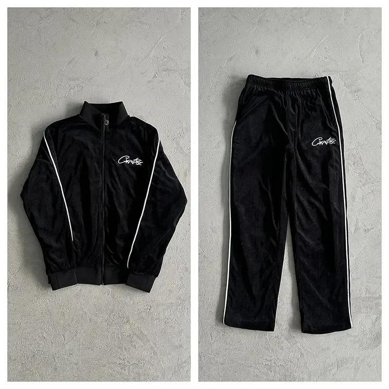 Corteiz Tracksuit Top — Black velvet suit colorway — USFans Spreadsheet photo