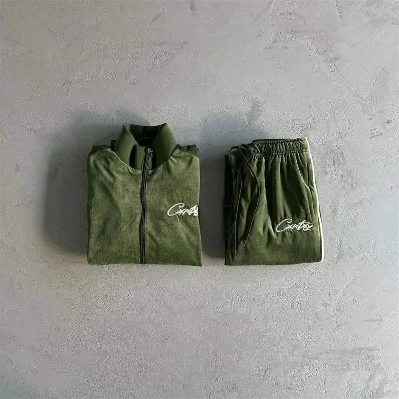 Corteiz Tracksuit Top — Green velvet suit colorway — USFans Spreadsheet photo