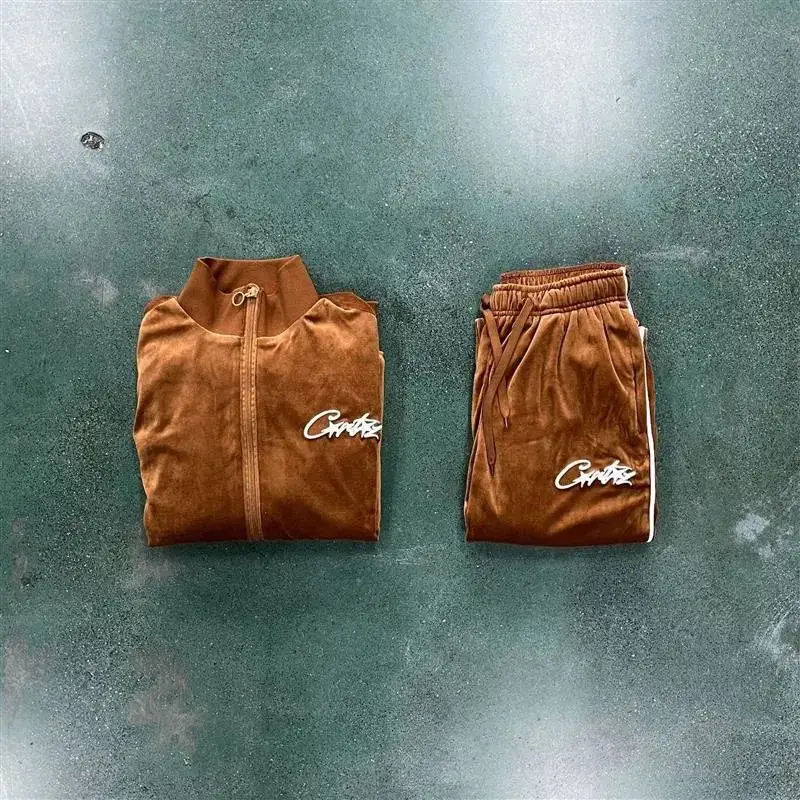 Corteiz Tracksuit Top — Brown velvet suit colorway — USFans Spreadsheet photo