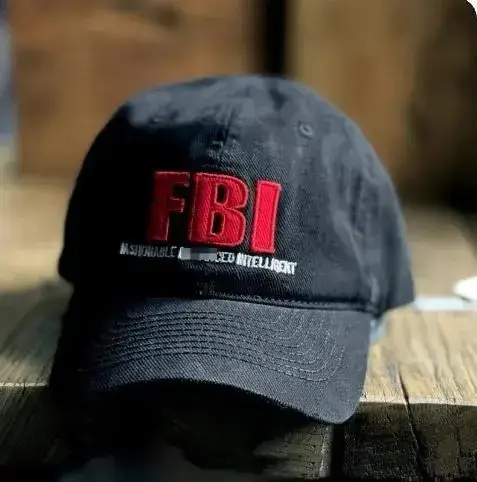 FBI Cap — Black red letter colorway — USFans Spreadsheet photo
