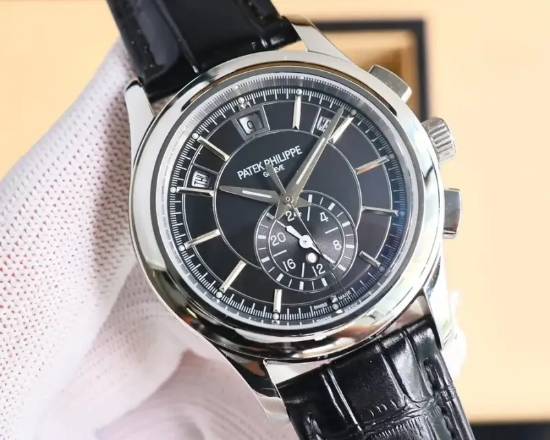 Patek Philippe Geneve Classic Watch With Leather Band — Silver Shell-Black Plate Black Belt colorway — USFans Spreadsheet photo