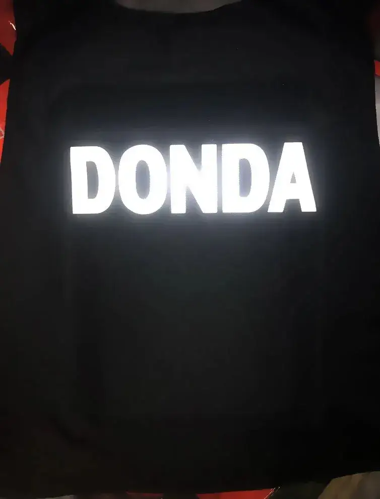 Kanye Donda Rapper Vest — Black reflective M with letters below 16 colorway — USFans Spreadsheet photo
