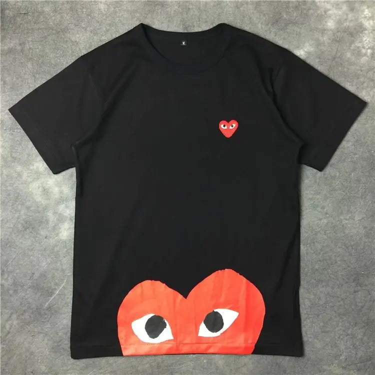 CDG T-Shirts — Black Half Red Heart colorway — USFans Spreadsheet photo