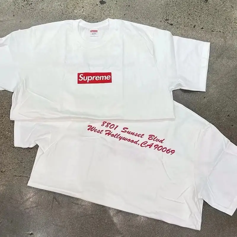Supreme T-Shirts Cross-Logo — B334 Los Angeles White colorway — Kakobuy Spreadsheet photo