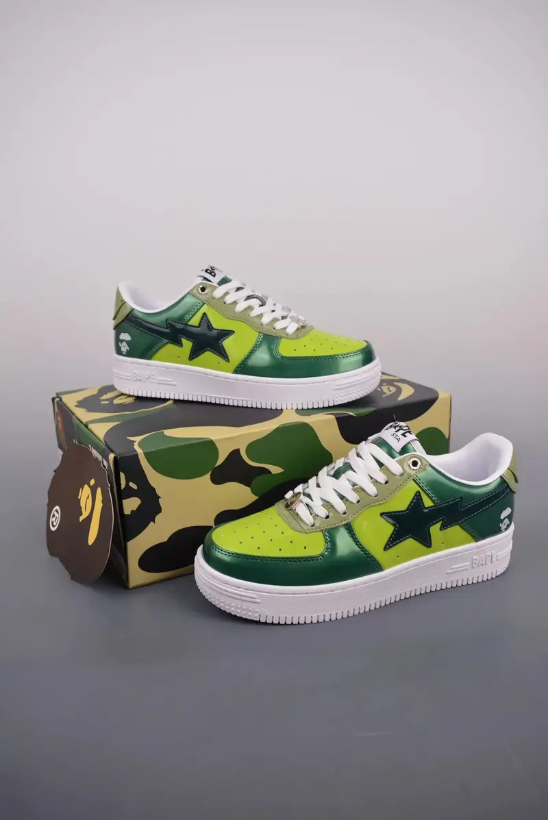 Bapesta Sneakers — Electric green colorway — Kakobuy Spreadsheet photo