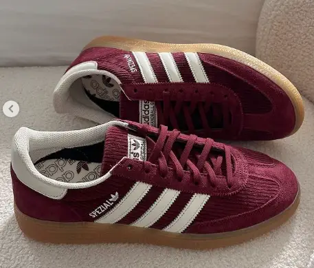 Adidas Spezial Shoes — Red colorway — USFans Spreadsheet photo