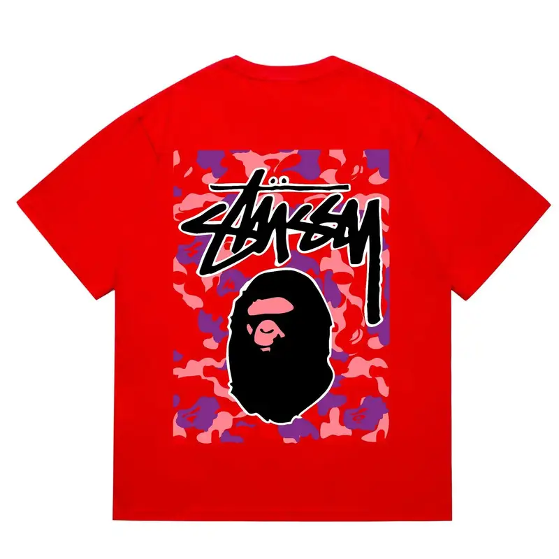 Bape x Stussy Tee — 203 red and black colorway — USFans Spreadsheet photo