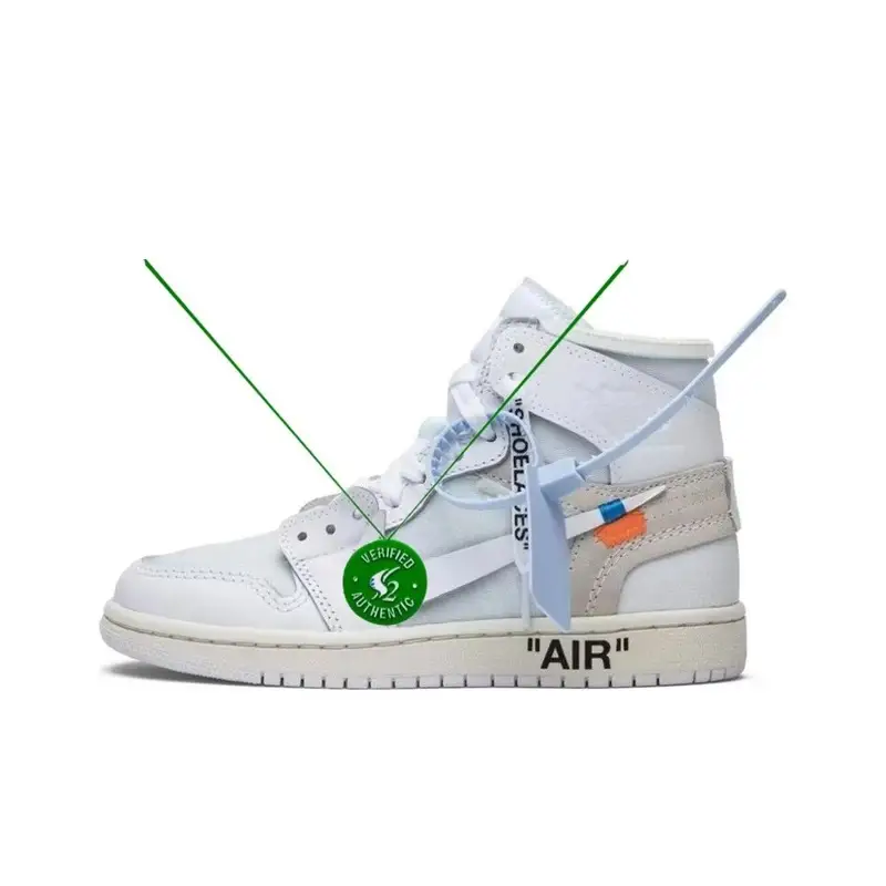 Off-White AJ1 University Blue — Collaboration White 90 colorway — USFans Spreadsheet photo