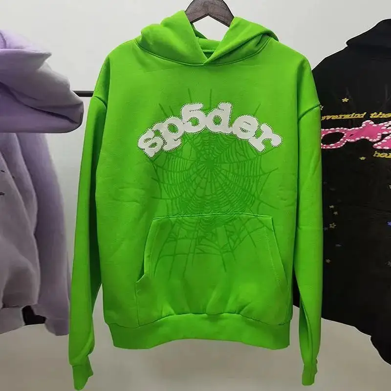 Sp5der Blue Hoodie — Grass green colorway — USFans Spreadsheet photo