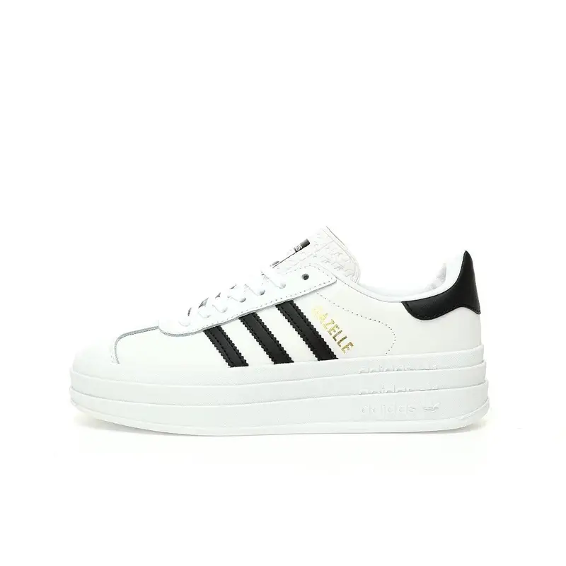 Adidas Originals Gazelle Bold — Leather white black gold LOGO IE7853 colorway — Kakobuy Spreadsheet photo