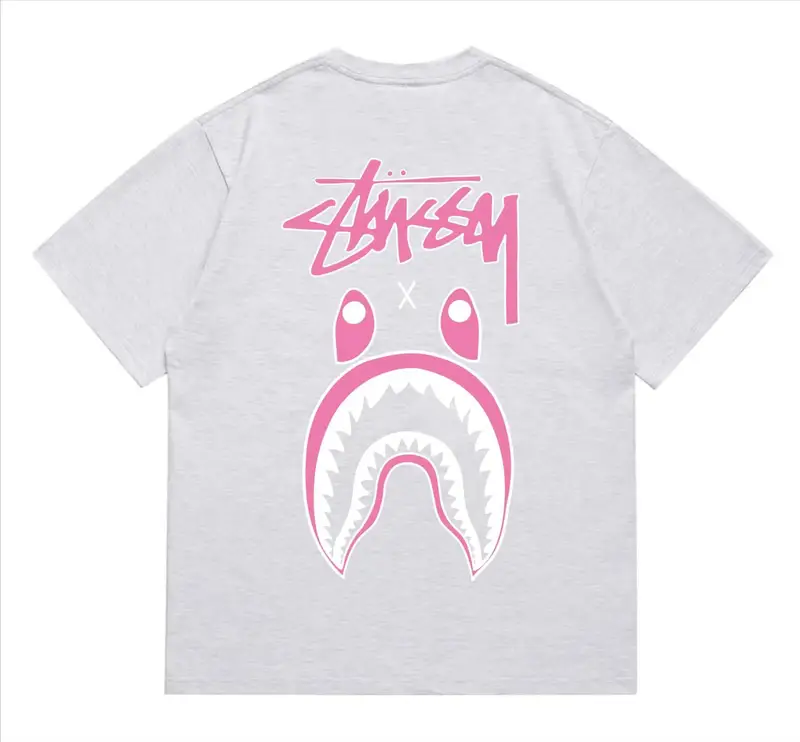 Bape x Stussy Tee — 204 Grey Pink White colorway — USFans Spreadsheet photo