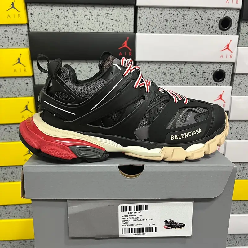 Balenciaga Track 3.0 Pierced Shoes — 1002 black red coffee colorway — Kakobuy Spreadsheet photo