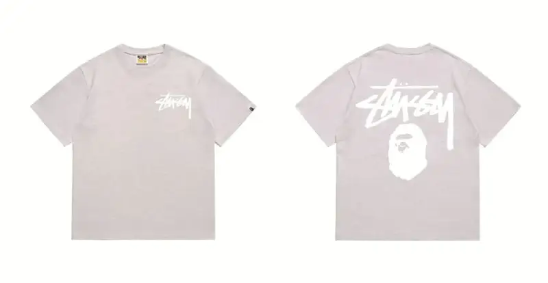 Bape x Stussy Tee — 201 gray colorway — USFans Spreadsheet photo