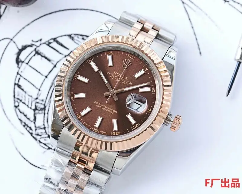 Rolex — Inter-Rose Gold Coffee Plate-Five Bead Strap Mineral Reinforced Mirror Glass colorway — USFans Spreadsheet photo